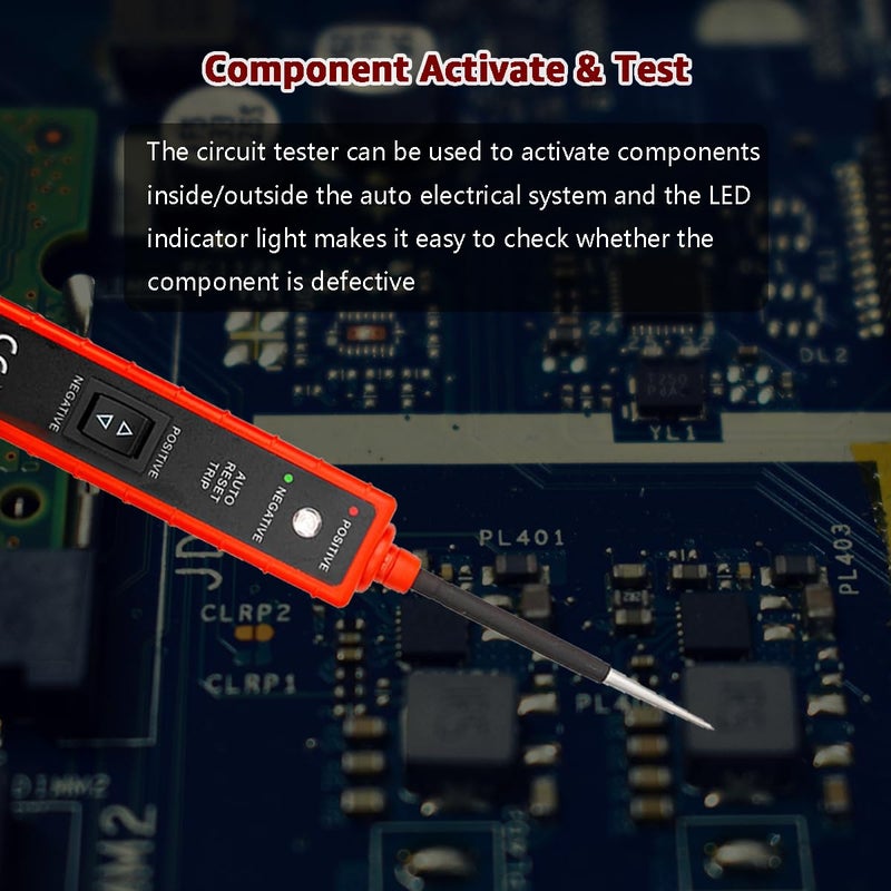 ITEQ Power Circuit Probe Tester, 6V-24V DC Test Light, Automotive Short Circuit Located and Component Activated, 12V Auto Electrical Tester, Polarity Identify with LED Light, Overload Protection - Image 5